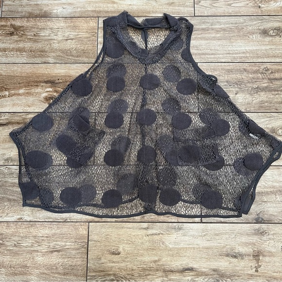 Heydari Sheer Netting Swing Polka dots Blouse Top Size 1 Rare - Picture 13 of 13